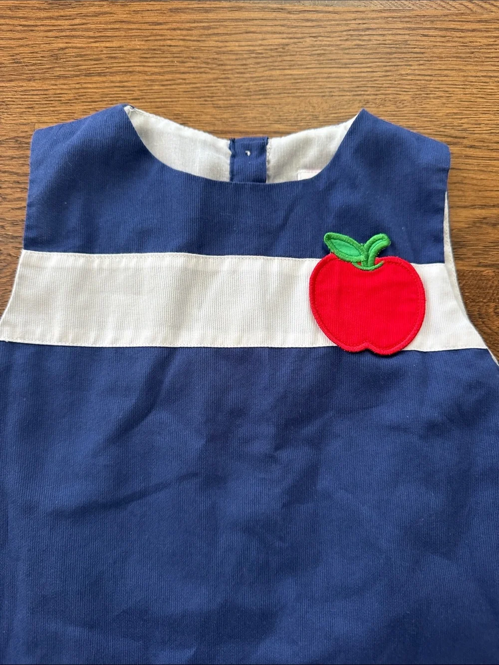 Eliza James Apple Appliqué A-line Corduroy Jumper